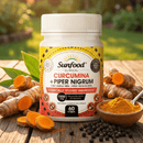 Cúrcumina + Piper Nigrum Sunfood 1000mg 60 Cápsulas